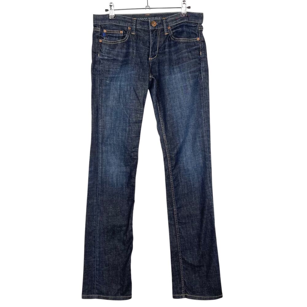 Banana Republic Straight Leg Dark Wash Denim Jeans Classic Stretch Women's 27